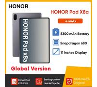 HONOR Pad X8a Versione Globale Tablet 4GB 64GB 11 ''90Hz Display 8300 mAh Batteria Snapdragon 680 Android 14 WiFi HONOR Pad 4+64G Grey