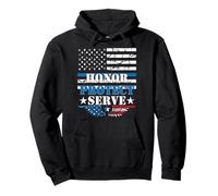 Honor Protect Serve Police Pride Supporto per Le Forze dell'ordine Felpa con Cappuccio