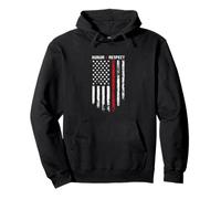 Honor Respect Firefighter Hero Gift for Brave Firemen Flag Felpa con Cappuccio