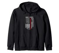 Honor Respect Firefighter Hero Gift for Brave Firemen Flag Felpa con Cappuccio
