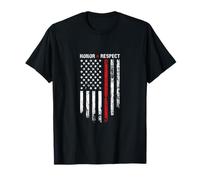 Honor Respect Firefighter Hero Gift for Brave Firemen Flag Maglietta