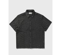 Honor The Gift CROCHET BUTTON UP men Shortsleeves black in taglia:L