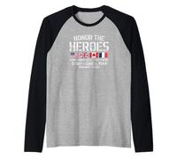 Honor The Heroes D-Day 6 Giugno 1944 Stampa invecchiata Maglia con Maniche Raglan