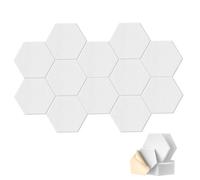 HONORIA Confezione da 12 pannelli acustici, pannelli fonoassorbenti, esagonali, autoadesivi, 30,5 x 25,4 x 1,5 cm, pannelli fonoassorbenti ad alta densità, colore bianco