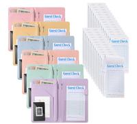 Honoson Porta assegni ospiti ristorante con 30 confezioni di assegni ospiti per server Book e 6 libri server con 2 tasche con cerniera, accessori da cameriera adatto per grembiuli da cameriera (colore