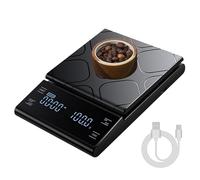 HONPHIER Bilancia da Caffè Digitale con Timer, 5 kg/0.1 g, Bilance da Cucina di Precisione Elettroniche Ricaricabile, Mini Bilancia da Cucina Portatile per Alimenti con Pulsante LED Touch