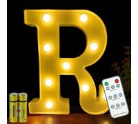 HONPHIER® Lettere lampada a forma di lettera con telecomando, lampada a LED, illuminazione lettera, luce notturna, decorazione per compleanno, festa, matrimonio (R)