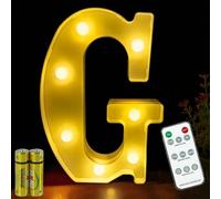 HONPHIER® Lettere lampada a forma di lettera con telecomando, lampada a LED, illuminazione lettera, luce notturna, decorazione per compleanno, festa, matrimonio (G)