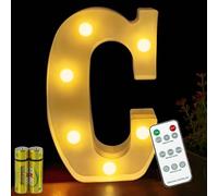 HONPHIER® Lettere lampada a forma di lettera con telecomando, lampada a LED, illuminazione lettera, luce notturna, decorazione per compleanno, festa, matrimonio (C)