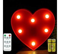 HONPHIER® Lettere lampada a forma di lettera con telecomando, lampada a LED, illuminazione lettera, luce notturna, decorazione per compleanno, festa, matrimonio (Corazón)