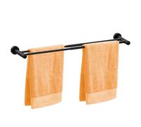 HONPHIER Portasciugamani Regolabile Portasciugamani Muro Portasciugamani da parete Porta Salviette Da Bagno Salviette Acciaio Inossidabile Cromato Retrattile 43-72CM, Nero (Doppie Barre)