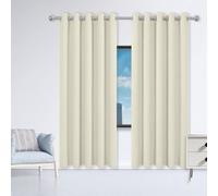 HONQGAO Tende per Interni Moderne 150 x 162 cm Tenda Termica Isolante Freddo con Occhielli Tenda Oscurante da Esterno per Camera da Letto e Tende Cameretta Bambini, Beige