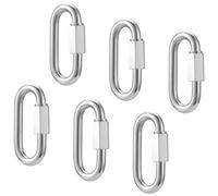 HonQiShiMY 6 Pezzi M8 Anello di Collegamento del Moschettone a Vite Connettori a Moschettoni con Chiusura a Vite Moschettone Avvitabile, per attività all'aria aperta, campeggio, pesca, escursionismo