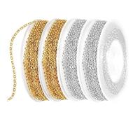 HONQX Catena in oro e argento per la creazione di gioielli, 11,2 m, per collane e braccialetti per la creazione di gioielli, 2 mm
