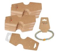 HONQX Espositore per gioielli e bracciali, 100 pezzi, per orecchini, collane, espositori, cartoncini adesivi in carta kraft