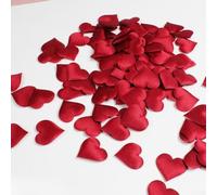 Honseadek 200 coriandoli in seta a forma di cuore rosso in 3D, petali morbidi, artificiali, per matrimoni, San Valentino, feste, decorazioni colorate con rose, amore, vino bianco e rosa (rosso