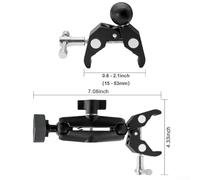 Honseadek Adattatore per morsetto angolare in alluminio per tubo a scala rotonda Mini staffa per morsetto parabola satellitare Rv Rack - Mini tetto configurabile in lega