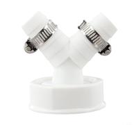 Honseadek Adattatore per tubo a Y da 3,8 cm, doppio collegamento per lavatrice, lavastoviglie, tubo di scarico con clip, in plastica, sifone per cucina e bagno