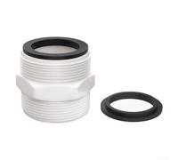 Honseadek Adattatore per tubo flessibile per piscina, connettore diviso da 3,8 cm per pompa Intex fuori terra con design a doppia forma a L e guarnizioni ad anello, parti in PVC a doppia funzione (1