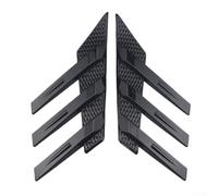 Honseadek Adesivo per parabrezza posteriore per la maggior parte delle auto, nero e in fibra di carbonio, con design a feritoie triangolari, splitter laterale per finestrino parasole (nero)