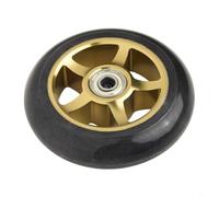 Honseadek Alluminio Pro Skateboarding 100 mm con estrema elasticità ruote in poliuretano cuscinetti superiori scooter Plus ruota in lega per mozzo (giallo e nero)