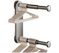 Honseadek Appendiabiti da parete con ventosa, design telescopico regolabile e pieghevole, per bagno, balcone e camera da letto (grigio)