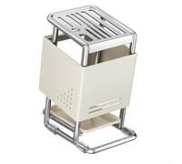 Honseadek Blocco da cucina con vassoio di scarico, sottile e obliquo, per coltelli e utensili, realizzato in acciaio al carbonio con base in ABS, organizer compatto per piccole cucine (bianco)
