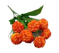 Honseadek Bouquet di ortensie in seta artificiale a 9 teste per decorazione da tavolo per matrimoni e feste in casa, centrotavola con stelo e filo in plastica, composizione floreale natalizia (rosso