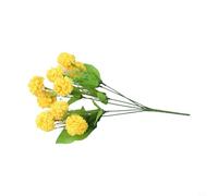 Honseadek Bouquet di ortensie in seta artificiale a 9 teste per decorazione da tavolo per matrimoni e feste in casa, centrotavola con stelo e filo in plastica, composizione floreale natalizia (giallo)