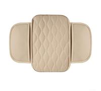 Honseadek Bracciolo auto per console centrale con base antiscivolo, imbottitura in morbida pelle compatibile con la maggior parte dei modelli di veicoli, adatto (rosso) (beige)