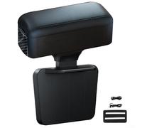 Honseadek Bracciolo per console centrale auto con portabicchieri retrattile e scatola portaoggetti regolabile per organizzazione interna del veicolo (nero)