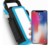 Honseadek Campeggio LED Torcia Lavoro Luce Appeso Lampada solare carica con Batteria (Blu)
