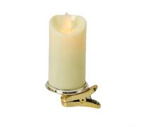Honseadek Candele a clip per albero di Natale, luci LED senza fiamma con realistico effetto fiamma 3D, decorazione per le vacanze, decorazione per albero di Natale (dorato)