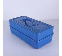 Honseadek Cassetta portautensili in acciaio resistente con chiusure di sicurezza multiple per garage e attrezzi domestici (45 x 24 x 15 cm)