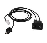 Honseadek Cavo di interfaccia audio AUX, prolunga a 8 pin, connessione USB, alloggiamento in ABS nero, installazione diretta, supporto console centrale