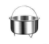 Honseadek Cestello per cottura a vapore in acciaio inox, inserto in acciaio 304 con manico, multifunzionale per verdure, frutti di mare, gnocchi, uova, carne (B)