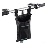 Honseadek Cestino portaoggetti per bicicletta, pieghevole, anteriore, 25 x 16 cm, staccabile, 5 cm, per biciclette, moto, scooter e scooter, cestino a doppia tasca (nero)