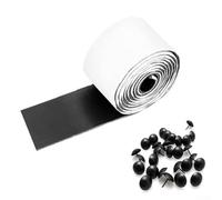 Honseadek Cinghia in finta pelle da 1,5 m, in PVC, travi metalliche, per soffitti, porte, caminetti, fienili, autoadesive, colore nero, industriale (40 cm)