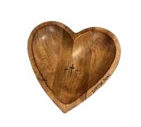 Honseadek Ciotola da preghiera in legno a forma di cuore per meditazione cristiana e decorazione spirituale per la casa, idea unica per Pasqua e festa della mamma, per donne e (marrone scuro)