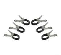 Honseadek Clip di fissaggio protettive per piscine in acciaio, antivento, per piscine fuori terra, resistenti ai graffi, con manicotti in acciaio inox, copertura 47, resistenti (6 pezzi, nero)