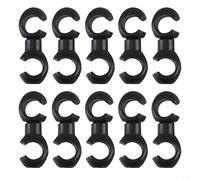 Honseadek Clip organizer per cavi per mountain bike e bici da strada, supporto per la gestione dei fili a forma di S/C, in nylon rinforzato resistente ai raggi UV, guida per il routing (nero)