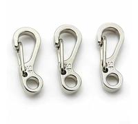 Honseadek Confezione da 10 mini moschettoni per chiavi, ganci portachiavi leggeri in lega di zinco con chiusura a scatto, fibbie ad anello a D da 25 mm per campeggio all'aperto (nero)