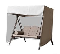 Honseadek Copertura impermeabile per dondolo da esterno per sedia sospesa a 3 posti, resistente al sole e alle intemperie, 220 x 125 x 170 cm, taffetà di poliestere con (caffè)
