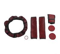 Honseadek Coprivolante con strass per interni auto, set da 7 pezzi con coperture per cinture di sicurezza, copertura antipolvere del cambio, sottobicchiere e pulsante Start R (rosso)
