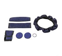 Honseadek Coprivolante con strass per interni auto, set da 7 pezzi con coperture per cinture di sicurezza, copertura antipolvere del cambio, sottobicchiere e pulsante Start R (blu)