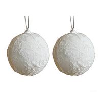 Honseadek Decora il tuo albero o ghirlanda con queste palline di Natale in tessuto adesivo leggero e vibrante durante le festività natalizie (bianco)