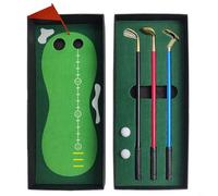 Honseadek Desktop Game Plus Home Plus Penna in lega - Set di mini palline con bandiera, costruzione con putter per uso ufficio, 3 penne gel