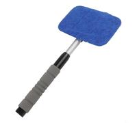 Honseadek Detergente per parabrezza auto, manico lungo di estensione, testa girevole, cuscinetto in microfibra lavabile, raschietto per ghiaccio integrato, martello di sicurezza, manico staccabile