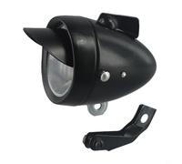 Honseadek Faro a LED cromato retrò con perline e tesa super luminose per illuminazione anteriore bici classica, argento nero (è nero)