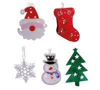 Honseadek Filo di luci di Natale, filo di rame, luci LED bianco caldo, Babbo Natale, pupazzo di neve, albero di Natale, decorazione per calza della Befana, funzionamento a batteria, con custodia